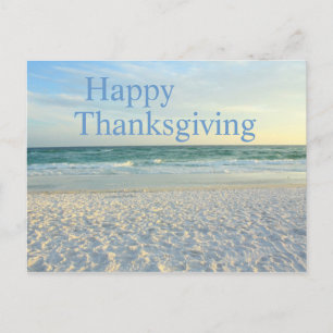 Happy Thanksgiving - Destin, Florida beach sunset Holiday Postcard