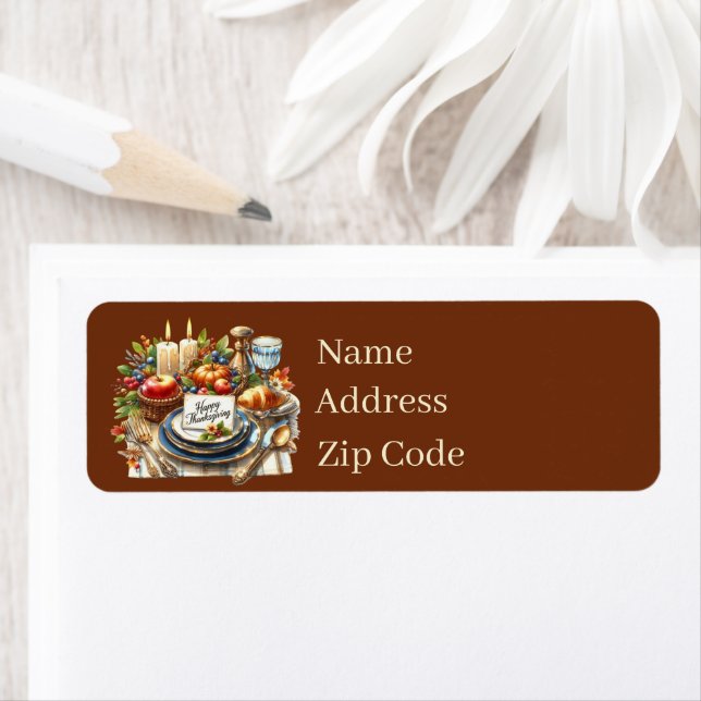Happy Thanksgiving Dinner customizable Label (Insitu)