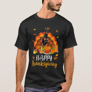 Happy Thanksgiving Doberman Dog Turkey Pet T-Shirt