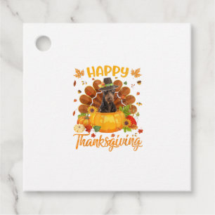 Happy Thanksgiving Doberman Dog Turkey Pumpkin  Favor Tags