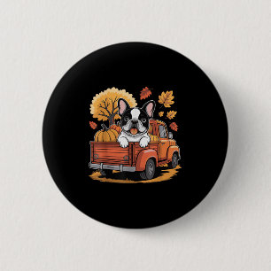Happy Thanksgiving Dog Lovers French Bulldog Pumpk Button
