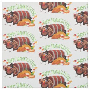 happy thanksgiving drunk turkey fabric