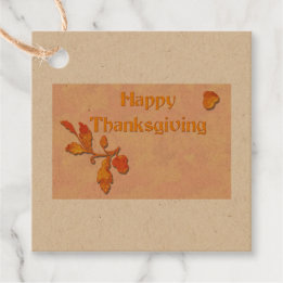 Happy Thanksgiving Earth Tone Favor Tags