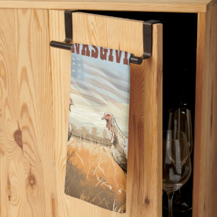 Happy Thanksgiving! Editable men's gift Kitchen Towel