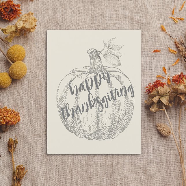 Happy Thanksgiving Elegant Rustic Pumpkin Postcard (Happy Thanksgiving
Elegant Rustic Pumpkin Postcard)