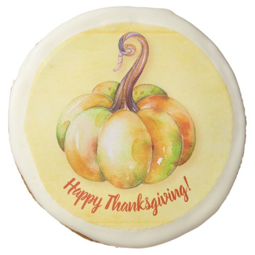 Happy Thanksgiving Fall Autumn Halloween Pumpkin Sugar Cookie