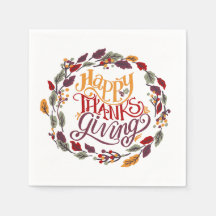 Happy Thanksgiving Fall Autumn Leaves Wreath