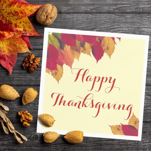 Happy Thanksgiving Fall Autumn Seasonal Leaves