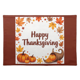 Happy Thanksgiving Fall Cloth Placemat