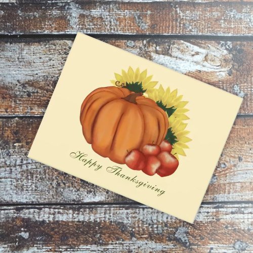 Happy Thanksgiving Fall Harvest Pumpkin Postcard