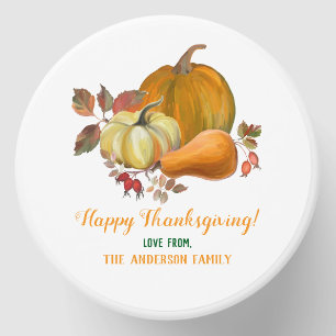Happy Thanksgiving Fall Harvest Pumpkins Foliage Mini Candle Favors