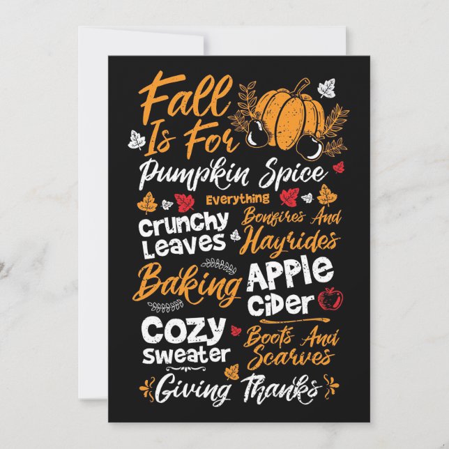 Happy Thanksgiving Fall Is For Pumpkin Spice Thank You Card (Front)