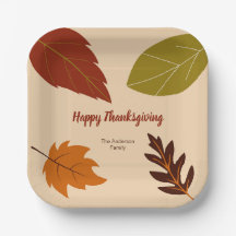 Happy Thanksgiving Fall Leaves and Host's Name