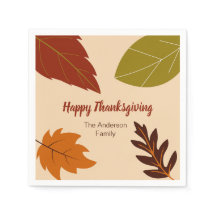 Happy Thanksgiving Fall Leaves and Your Name