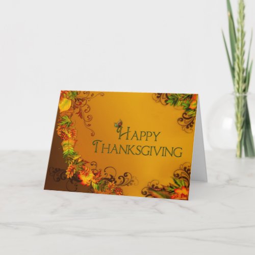 Happy Thanksgiving _ Fall Leaves _ Christian Holiday Card