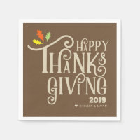 Happy Thanksgiving | Fall Leaves Napkins