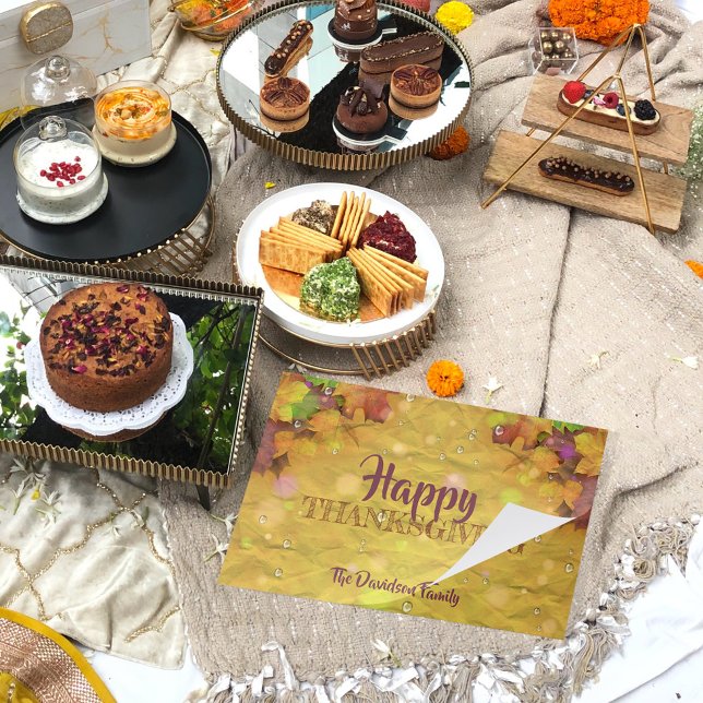 Happy Thanksgiving Fall Leaves Paper Placemat (Creator Uploaded)