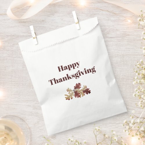 Happy Thanksgiving Fall Leaves Rustic Autumn  Favor Bag