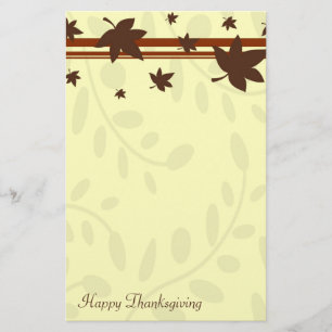 Happy Thanksgiving Fall Leaves Stationery