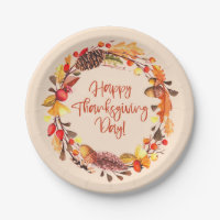 Happy Thanksgiving Fall Leaves Wreath Party Decor