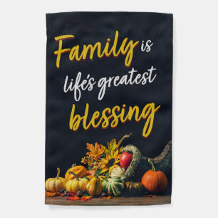 Happy Thanksgiving Family Beautiful Cornucopia  Garden Flag