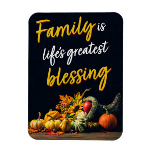 Happy Thanksgiving Family Beautiful Cornucopia Magnet