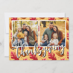 Happy Thanksgiving Family Photo Fall Celebration Invitation