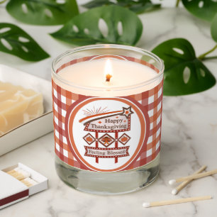 Happy Thanksgiving Feeling Blessed Retro Sign Scented Candle