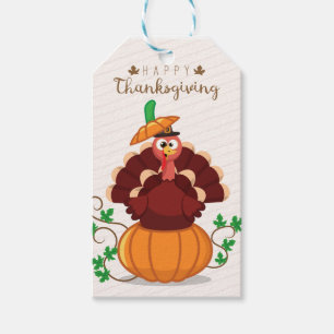 happy thanksgiving ,Feliz día de acción de gracias Gift Tags