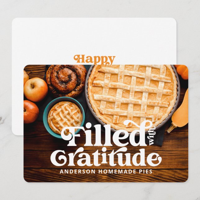 Happy Thanksgiving Filled with Gratitude Holiday (Front/Back)