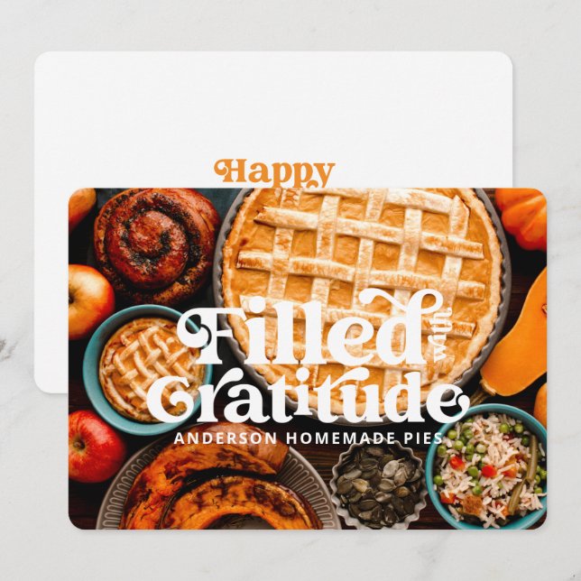 Happy Thanksgiving Filled with Gratitude Holiday (Front/Back)