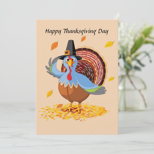 Happy Thanksgiving flat card (Standing Front)