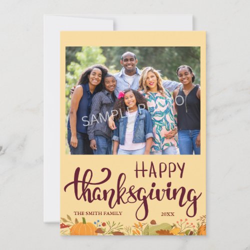 Happy Thanksgiving Flat Holiday Photo Card