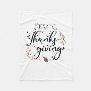 Happy Thanksgiving Fleece Blanket