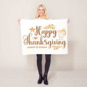 Happy Thanksgiving Fleece Blanket
