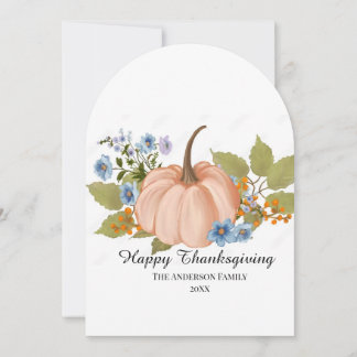 happy thanksgiving floral card
