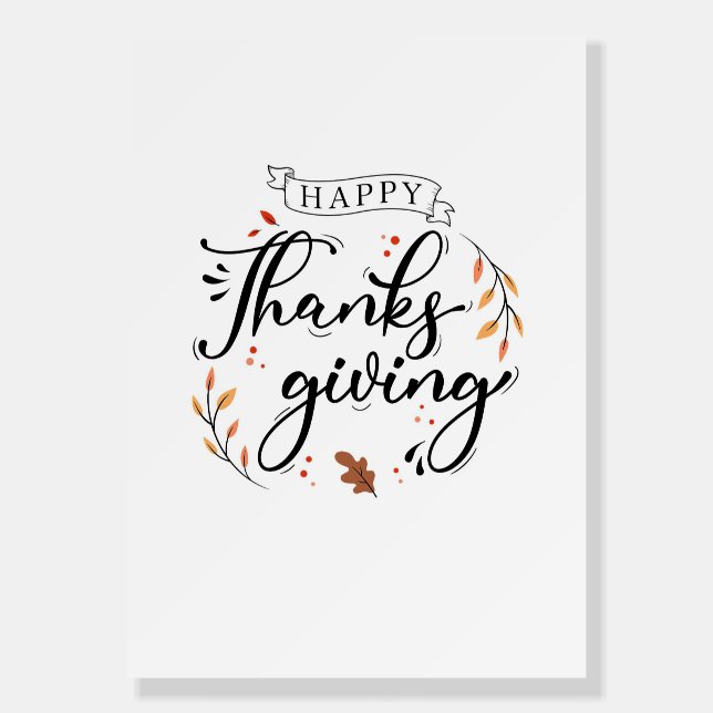 Happy Thanksgiving Foam Board (Front)