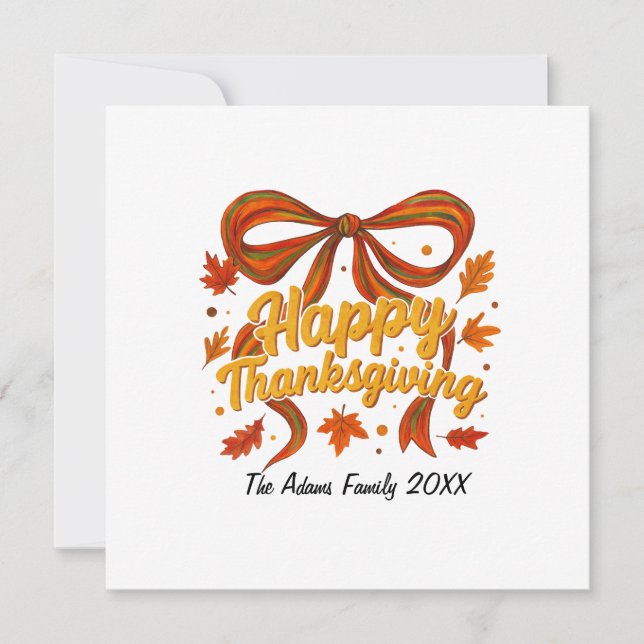 Happy Thanksgiving Folded Holidaycard , Thank You  (Front)