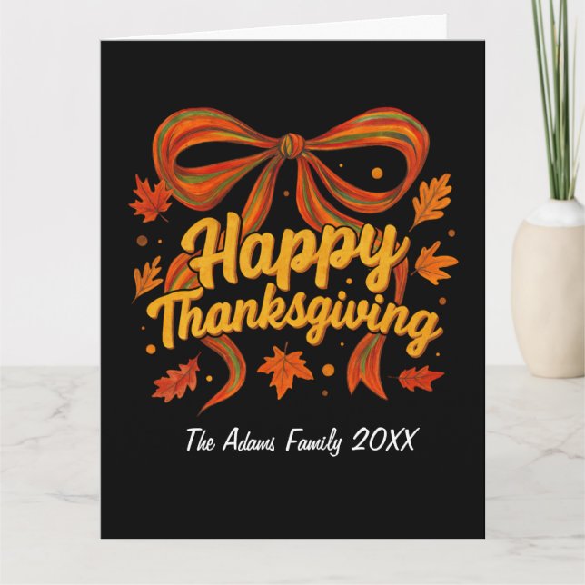 Happy Thanksgiving Folded Holidaycard , Thank You  (Front)