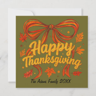 Happy Thanksgiving Folded Holidaycard , Thank You  Card