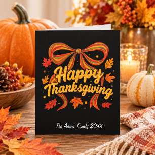 Happy Thanksgiving Folded Holidaycard , Thank You  Card
