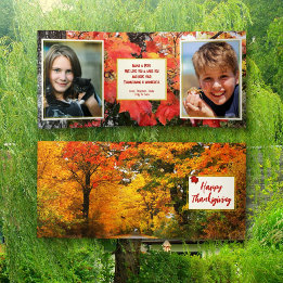 Happy Thanksgiving Folded Photo Tri-Fold Holiday Card