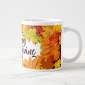 Happy Thanksgiving Foliage Frame Jumbo Mug (Right)