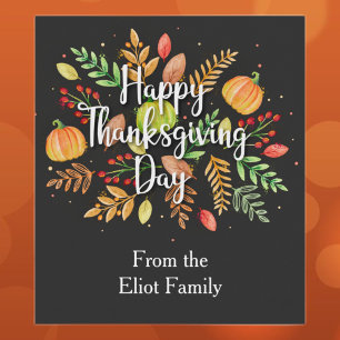 Happy Thanksgiving Food and Beverage Label Set