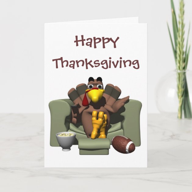 Happy Thanksgiving Football Card