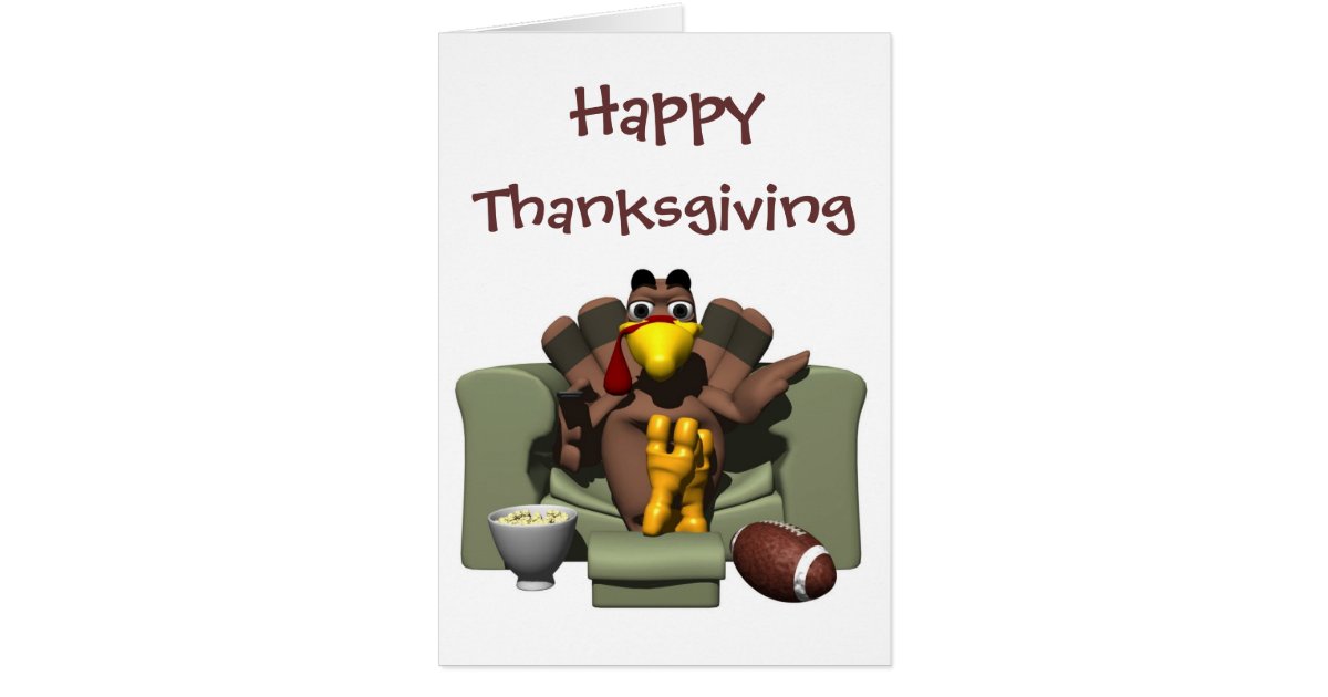 Happy Thanksgiving Football Card | Zazzle