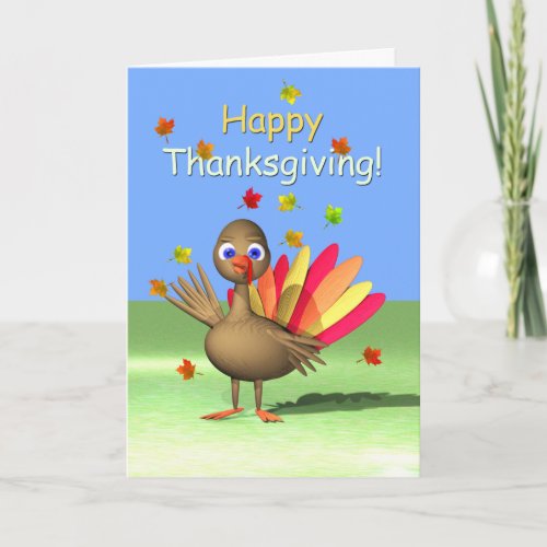 Happy Thanksgiving for Kids _ Baby Turkey Holiday Card
