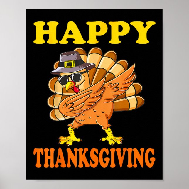 Happy Thanksgiving For Turkey Day Family Dinner 1  Poster (Front)