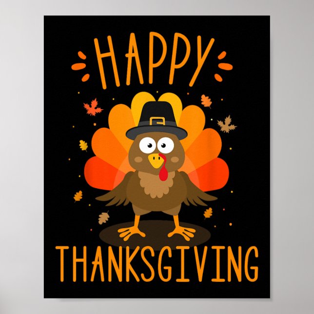 Happy Thanksgiving For Turkey Day Family Dinner  Poster (Front)