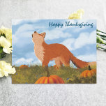 Happy Thanksgiving Fox  Postcard<br><div class="desc">Fall theme fox illustration Happy Thanksgiving postcards</div>